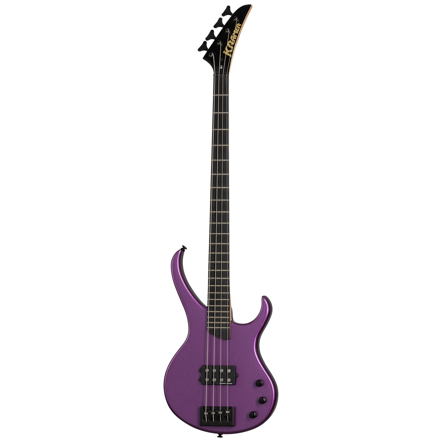 Kramer Disciple D-1 Bass, Thundercracker Purple Metallic, Thundercracker Purple Metallic Electric Bass Kramer