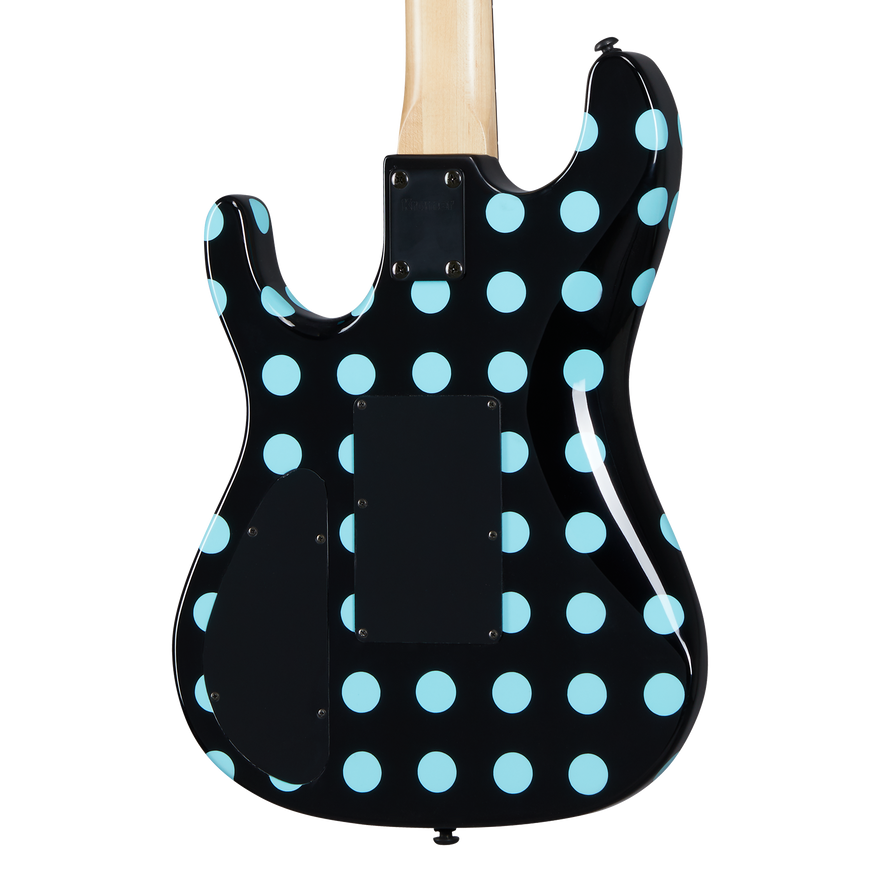 Kramer NightSwan, Black with Blue Polka Dot Electric Guitar Kramer