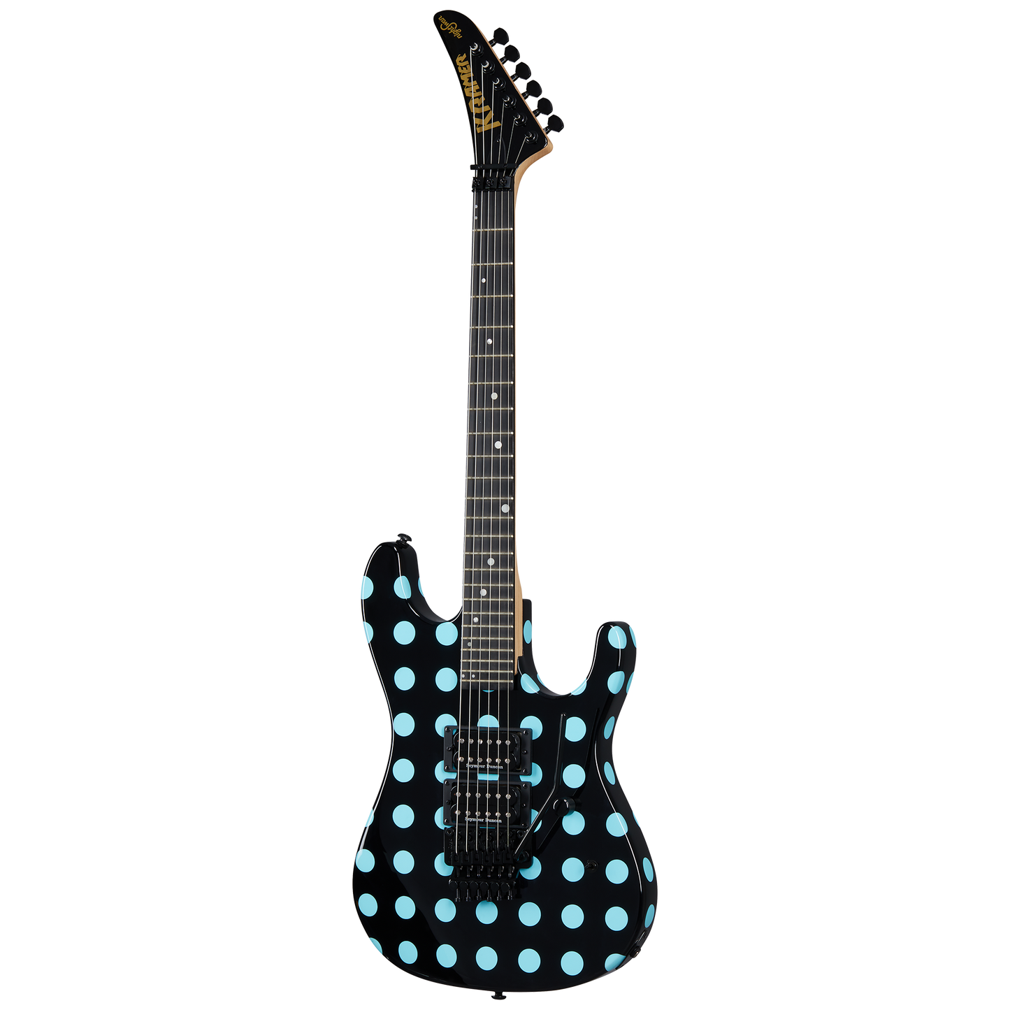 Kramer NightSwan, Black with Blue Polka Dot Electric Guitar Kramer