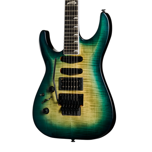 Kramer SM-1 Figured, Left-Handed, Caribbean Blue Perimeter Electric Guitar Kramer