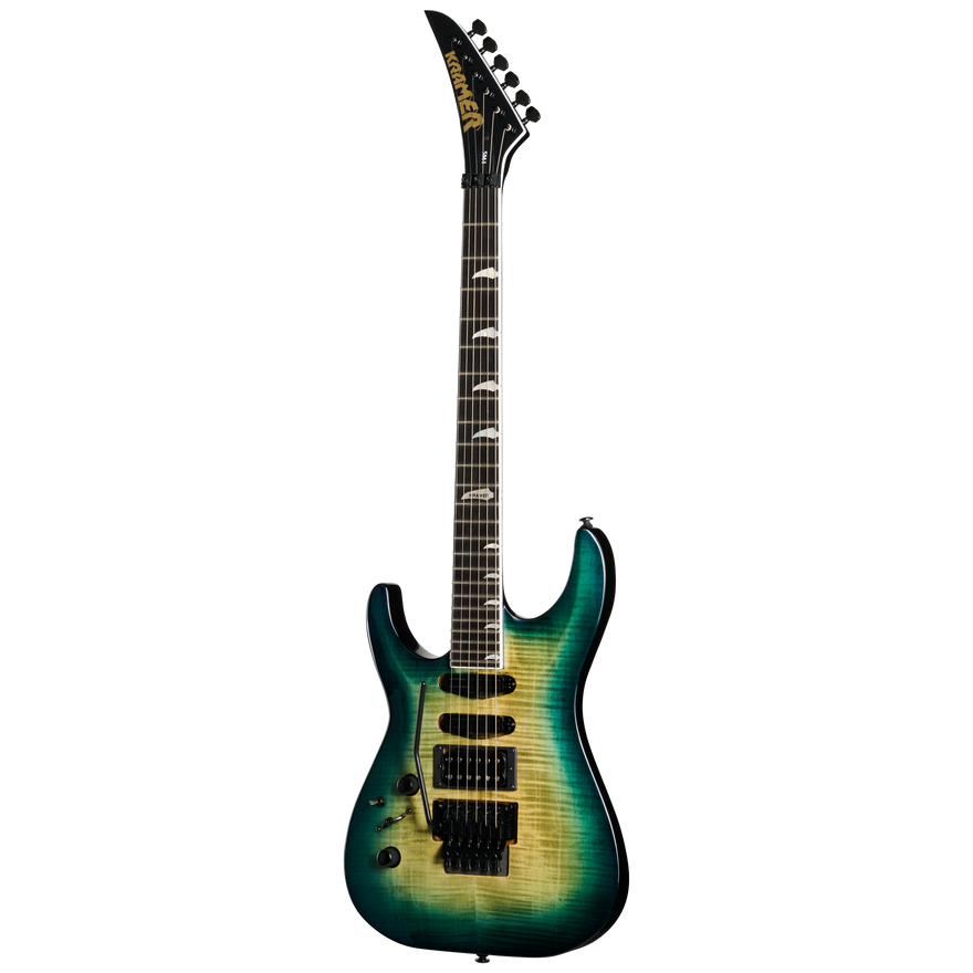 Kramer SM-1 Figured, Left-Handed, Caribbean Blue Perimeter Electric Guitar Kramer