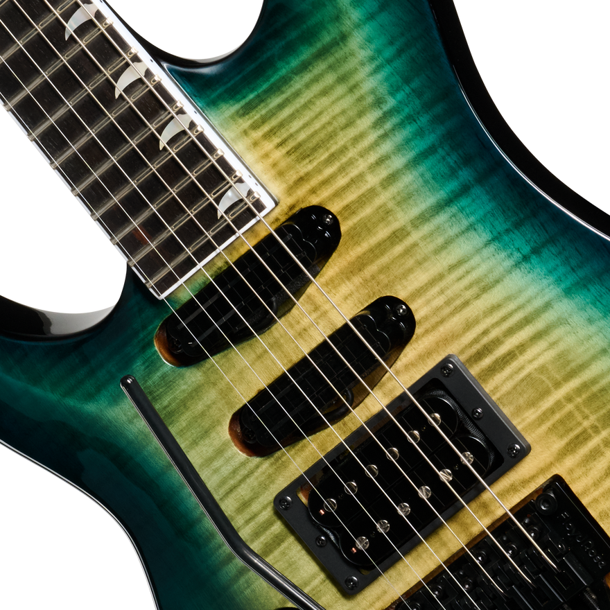Kramer SM-1 Figured, Left-Handed, Caribbean Blue Perimeter Electric Guitar Kramer