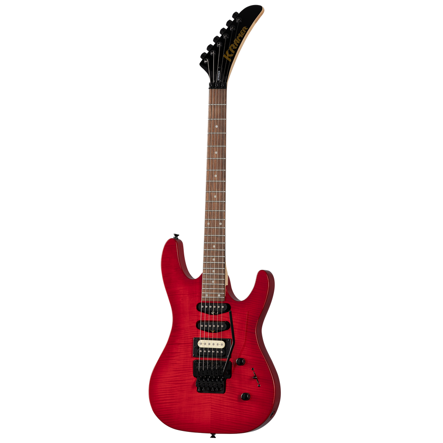 Kramer Striker Figured HSS, Floyd Rose, Transparent Red Electric Guitar Kramer