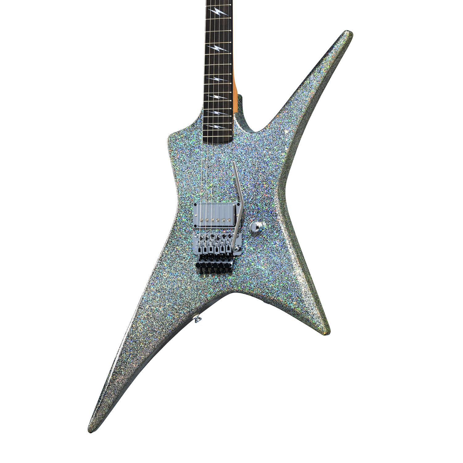 Kramer Lzzy Hale Voyager, Black Diamond Holographic Sparkle Electric Guitar Kramer