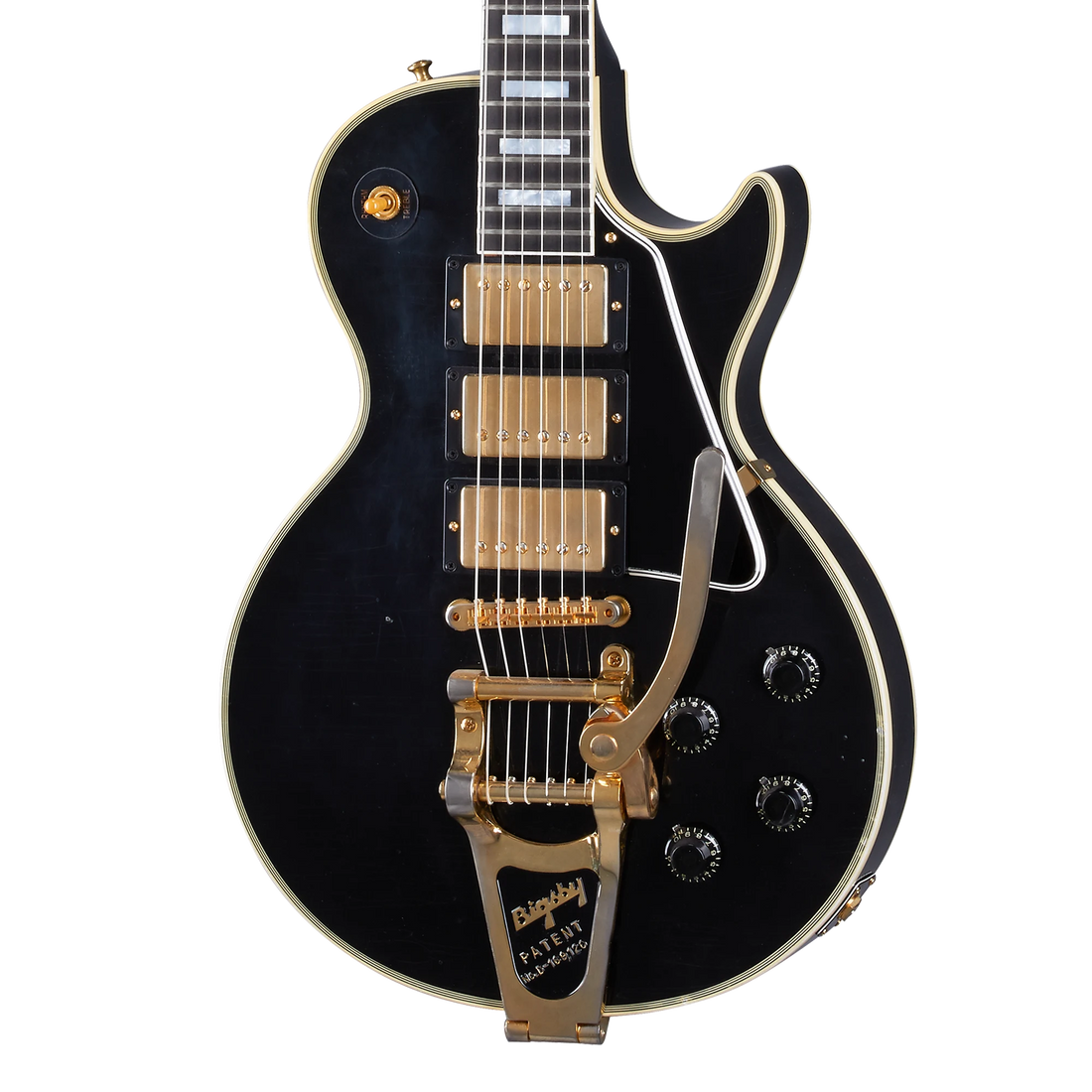 Gibson Custom 1957 Les Paul Custom Reissue 3-Pickup Bigsby, Light Aged, Ebony Electric Guitar Gibson Custom