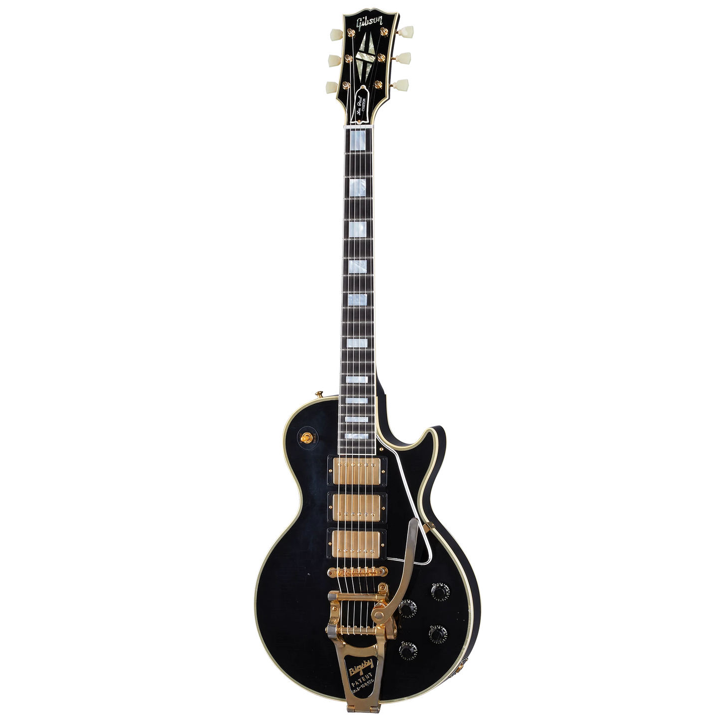 Gibson Custom 1957 Les Paul Custom Reissue 3-Pickup Bigsby, Light Aged, Ebony Electric Guitar Gibson Custom