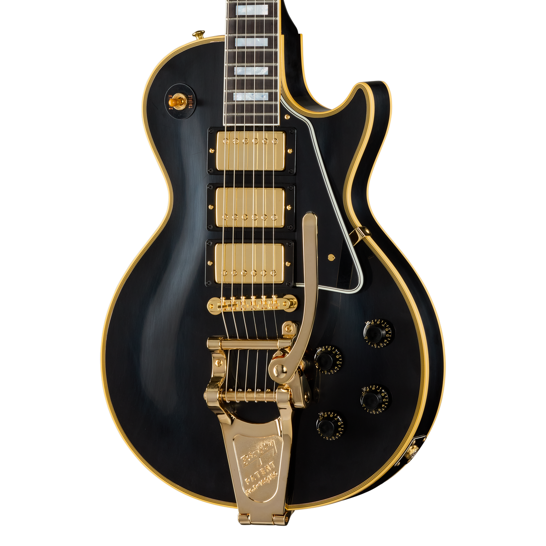 Gibson Custom 1957 Les Paul Custom Reissue 3-Pickup Bigsby VOS, Ebony Electric Guitar Gibson Custom