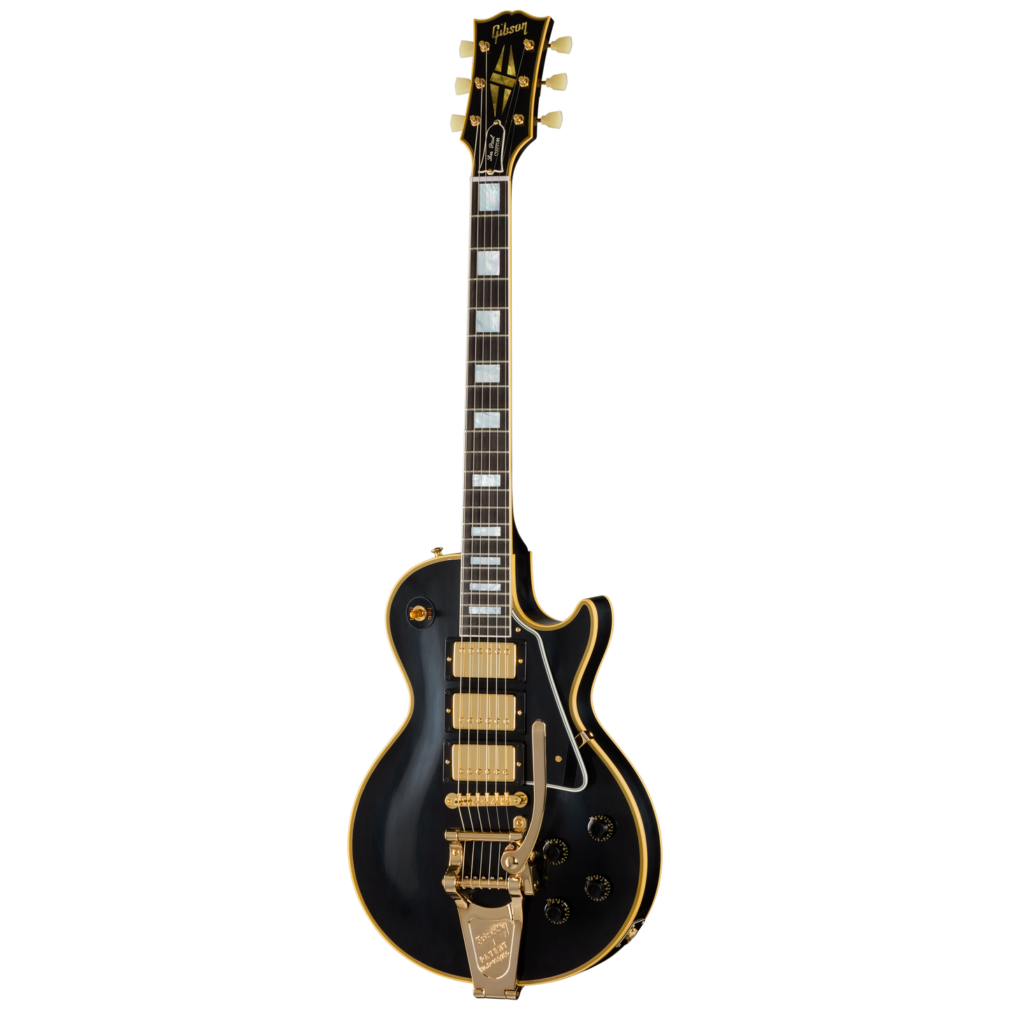 Gibson Custom 1957 Les Paul Custom Reissue 3-Pickup Bigsby VOS, Ebony Electric Guitar Gibson Custom