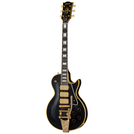 Gibson Custom 1957 Les Paul Custom Reissue 3-Pickup Bigsby VOS, Ebony Electric Guitar Gibson Custom