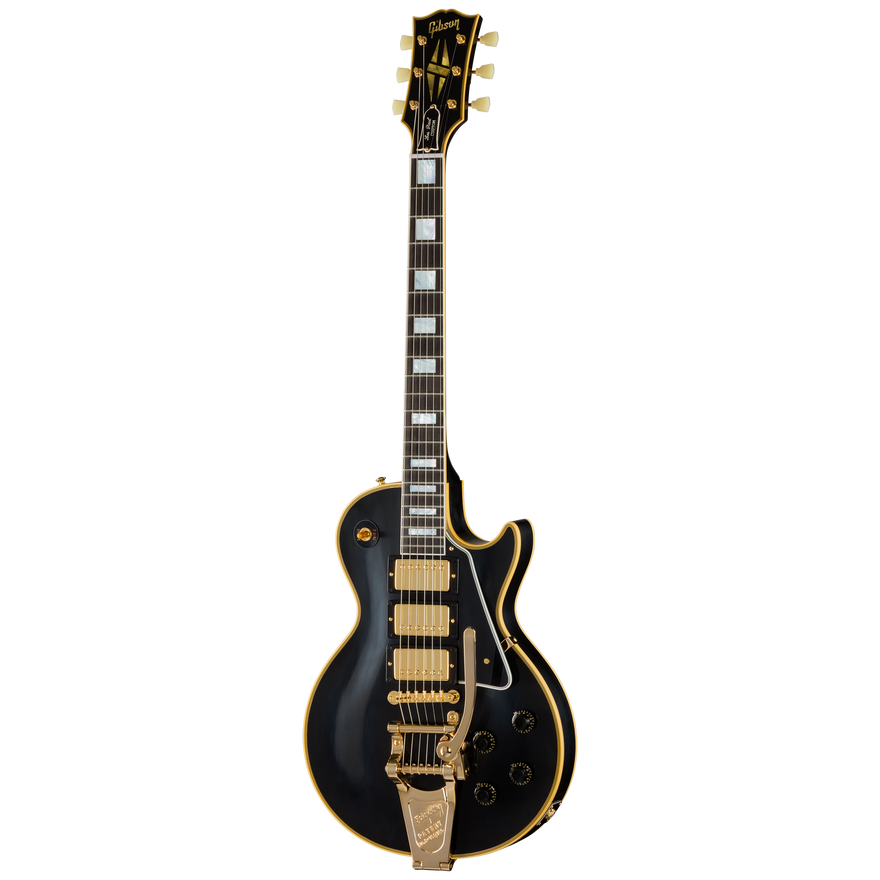 Gibson Custom 1957 Les Paul Custom Reissue 3-Pickup Bigsby VOS, Ebony Electric Guitar Gibson Custom