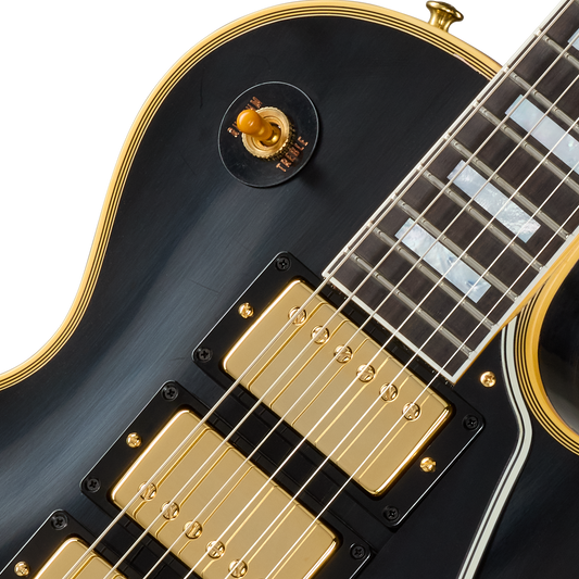 Gibson Custom 1957 Les Paul Custom Reissue 3-Pickup Bigsby VOS, Ebony Electric Guitar Gibson Custom