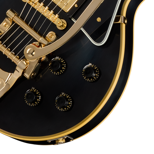 Gibson Custom 1957 Les Paul Custom Reissue 3-Pickup Bigsby VOS, Ebony Electric Guitar Gibson Custom