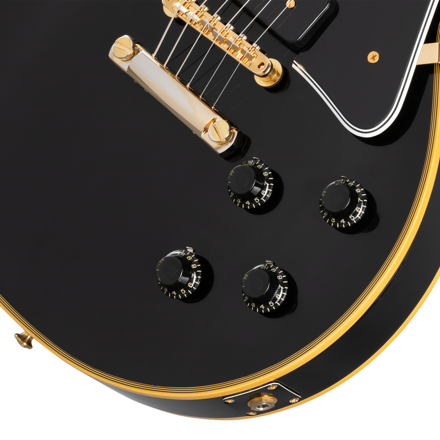 Gibson Custom 1954 Les Paul Custom Staple Pickup Reissue VOS, Ebony Electric Guitar Gibson Custom