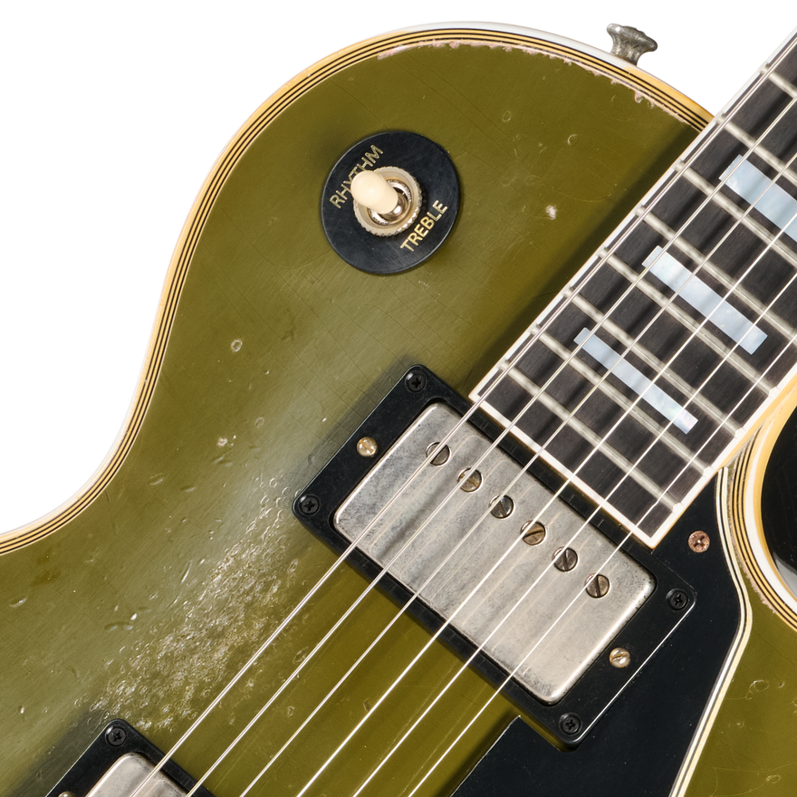 Gibson Custom LE 1968 Les Paul Custom Reissue, Heavy Aged, Olive Drab Top Electric Guitar Gibson Custom