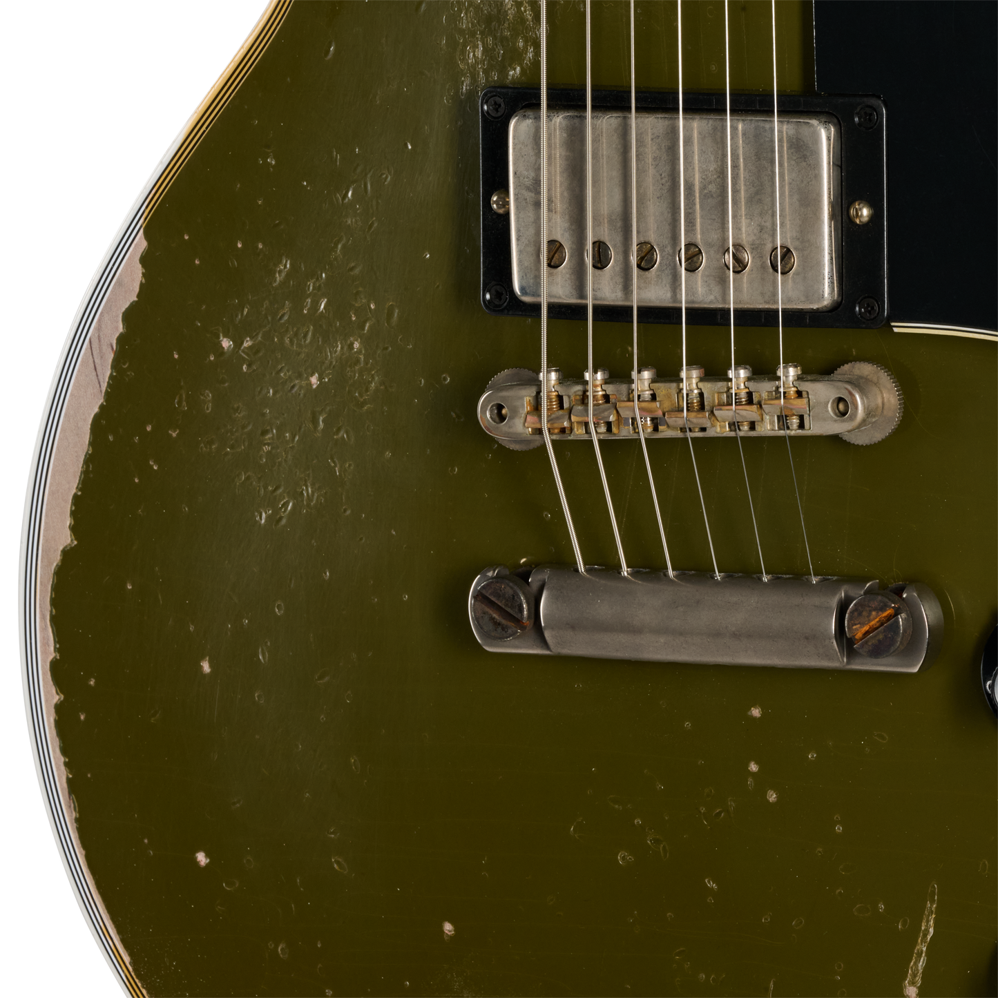 Gibson Custom LE 1968 Les Paul Custom Reissue, Heavy Aged, Olive Drab Top Electric Guitar Gibson Custom