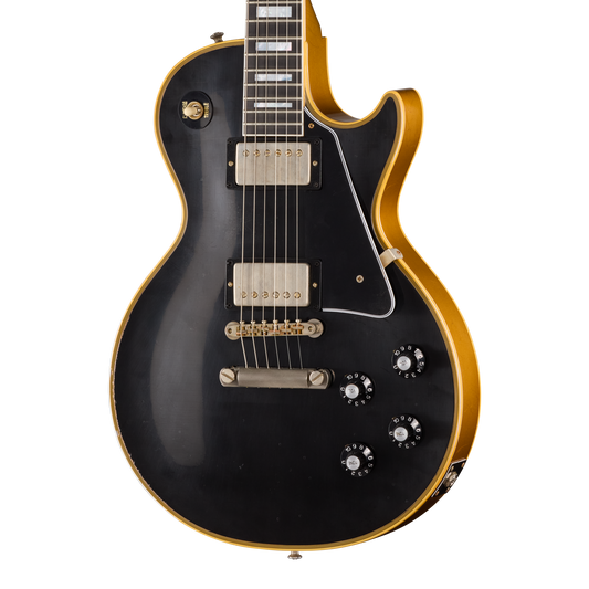 Gibson Custom LE 1968 Les Paul Custom Reissue, Light Aged, Ebony Top Electric Guitar Gibson Custom