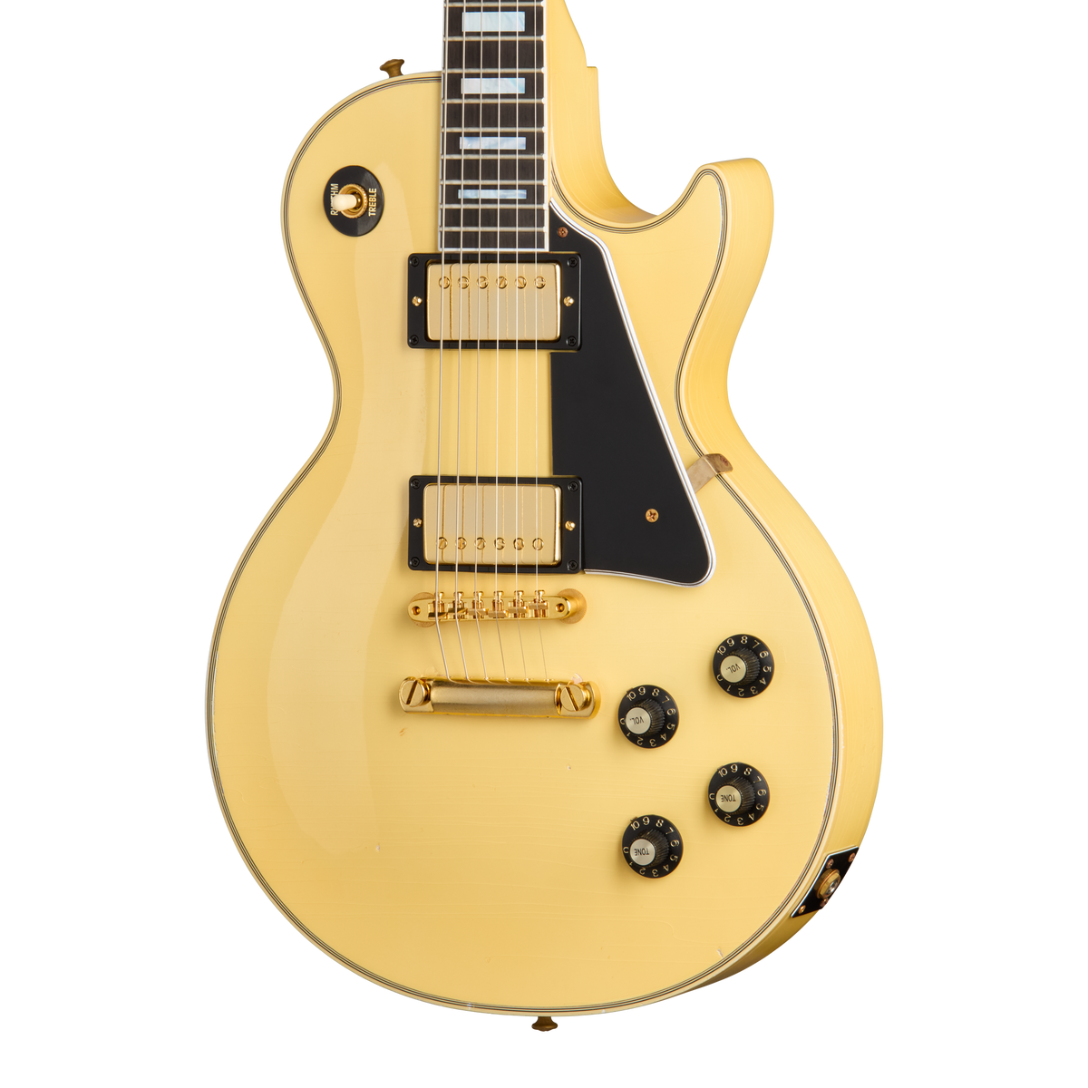 Gibson Custom 1968 Les Paul Custom Reissue, Light Aged, Heavy Antique White Electric Guitar Gibson Custom