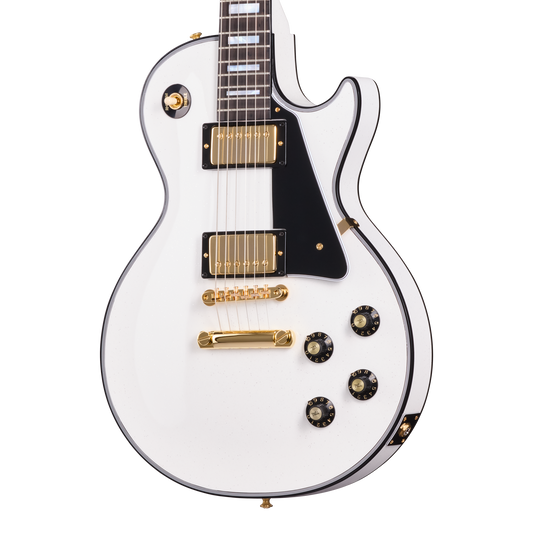 Gibson Custom 1968 Les Paul Custom Reissue, Gloss, White Sparkle Electric Guitar Gibson Custom