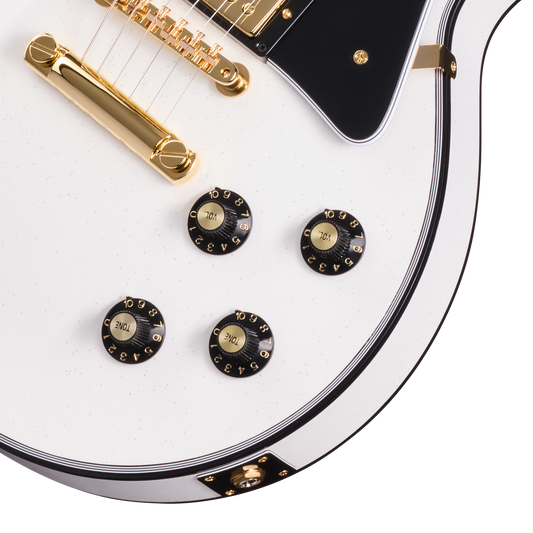 Gibson Custom 1968 Les Paul Custom Reissue, Gloss, White Sparkle Electric Guitar Gibson Custom