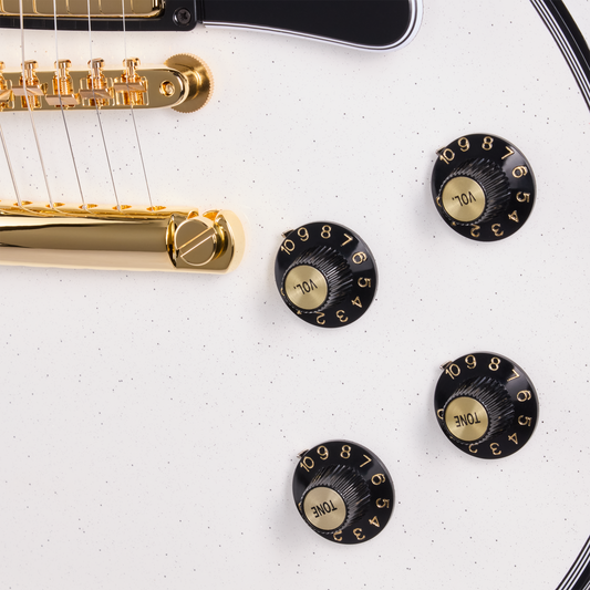 Gibson Custom 1968 Les Paul Custom Reissue, Gloss, White Sparkle Electric Guitar Gibson Custom