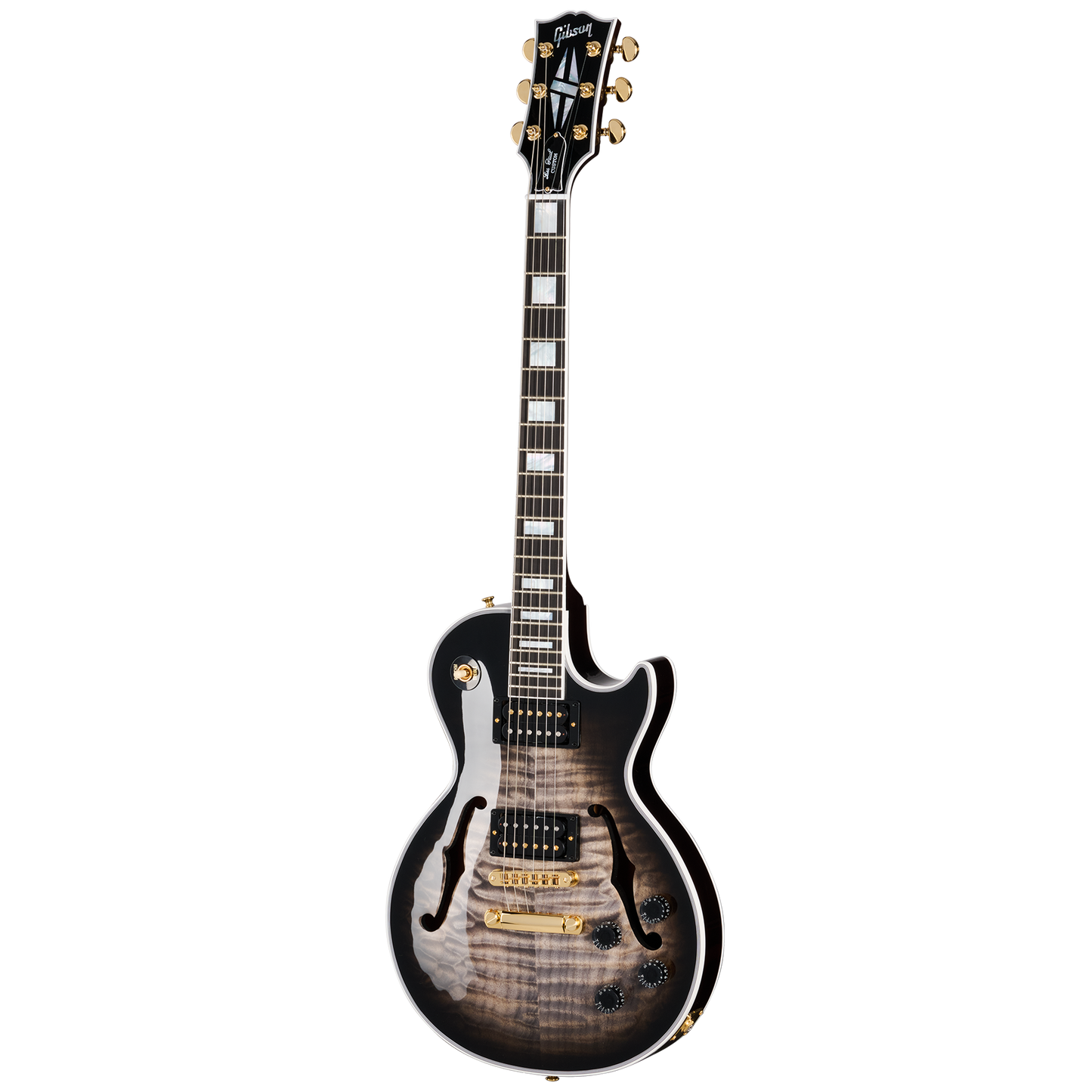 Gibson Custom Les Paul Custom 5A Quilt with F-Holes, Cobra Burst Electric Guitar Gibson Custom