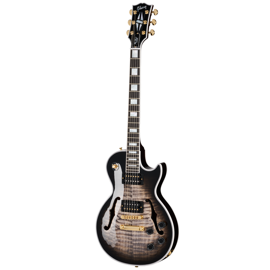 Gibson Custom Les Paul Custom 5A Quilt with F-Holes, Cobra Burst Electric Guitar Gibson Custom
