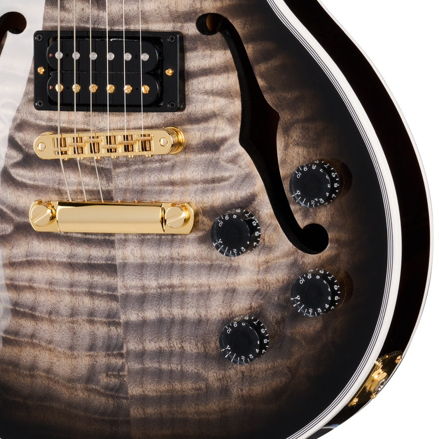 Gibson Custom Les Paul Custom 5A Quilt with F-Holes, Cobra Burst Electric Guitar Gibson Custom