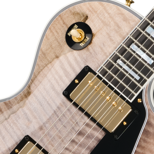 Gibson Custom Les Paul Custom with Figured Maple Heartwood Top, Gloss, Light Charcoal Electric Guitar Gibson Custom