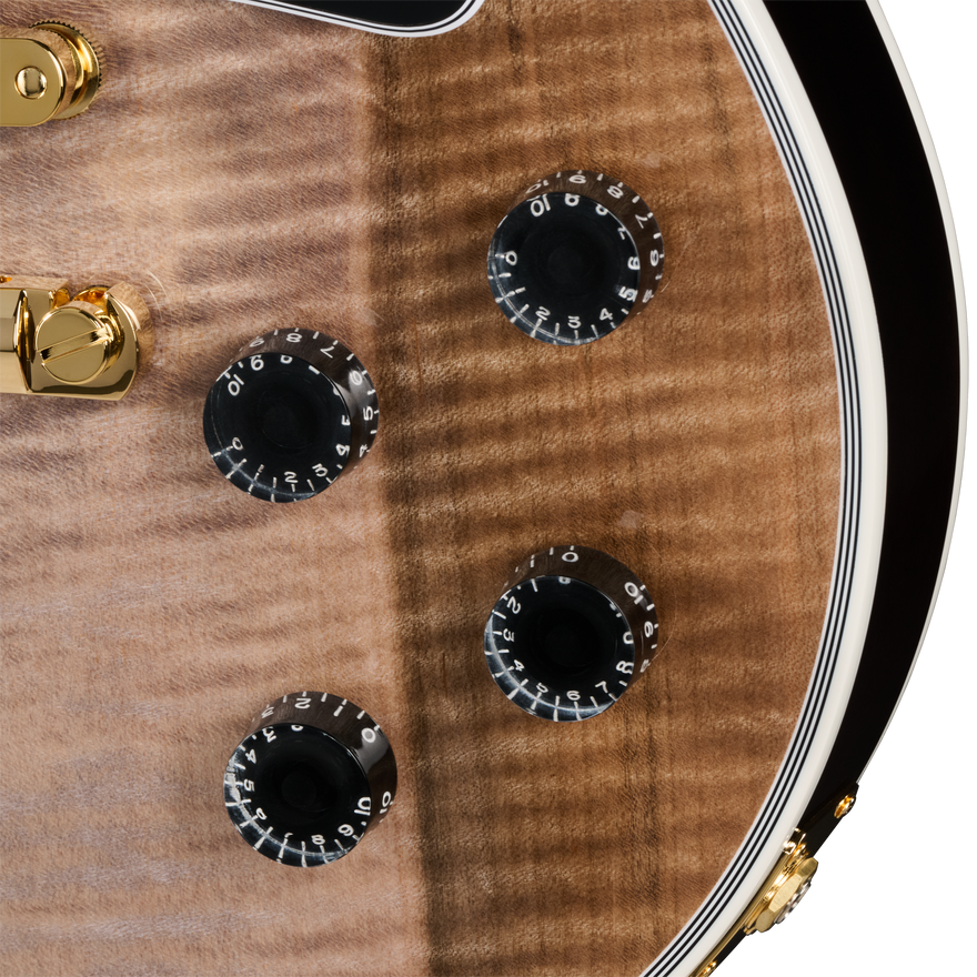 Gibson Custom Les Paul Custom with Figured Maple Heartwood Top, Gloss, Light Charcoal Electric Guitar Gibson Custom