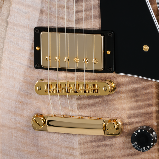 Gibson Custom Les Paul Custom with Figured Maple Heartwood Top, Gloss, Light Charcoal Electric Guitar Gibson Custom