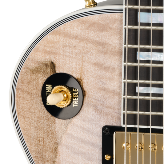 Gibson Custom Les Paul Custom with Figured Maple Heartwood Top, Gloss, Light Charcoal Electric Guitar Gibson Custom