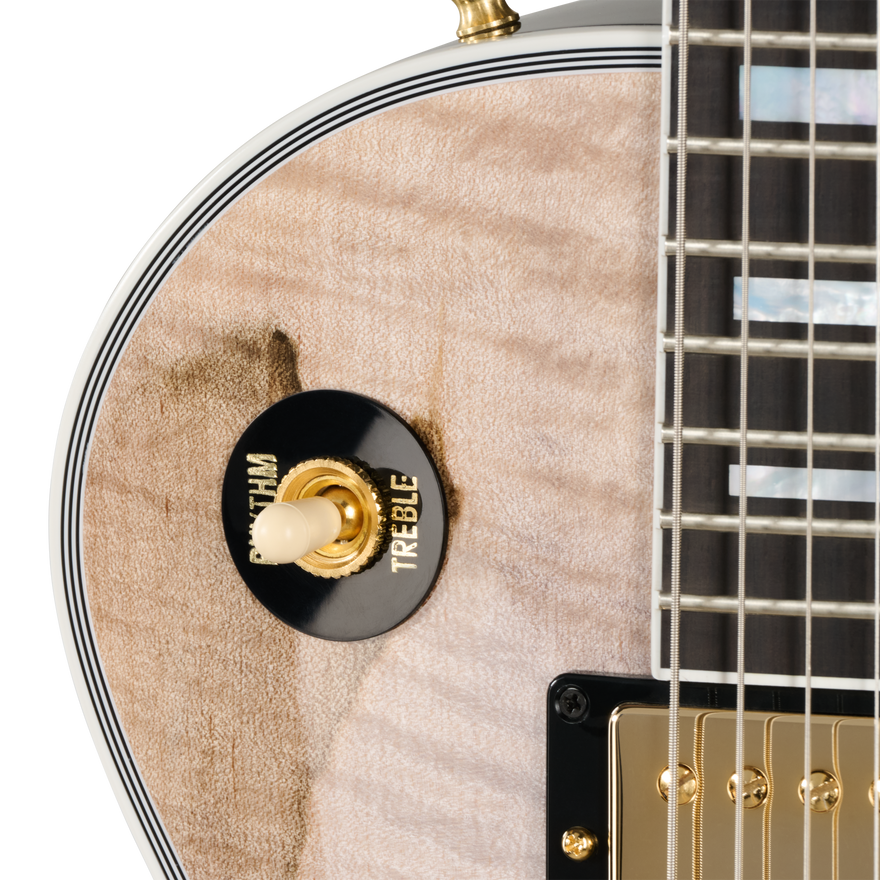 Gibson Custom Les Paul Custom with Figured Maple Heartwood Top, Gloss, Light Charcoal Electric Guitar Gibson Custom