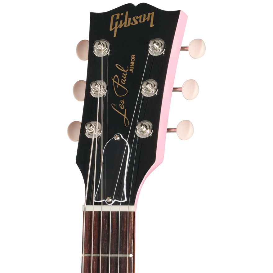 Gibson Les Paul Junior guitar headstock with brand logo on a white background