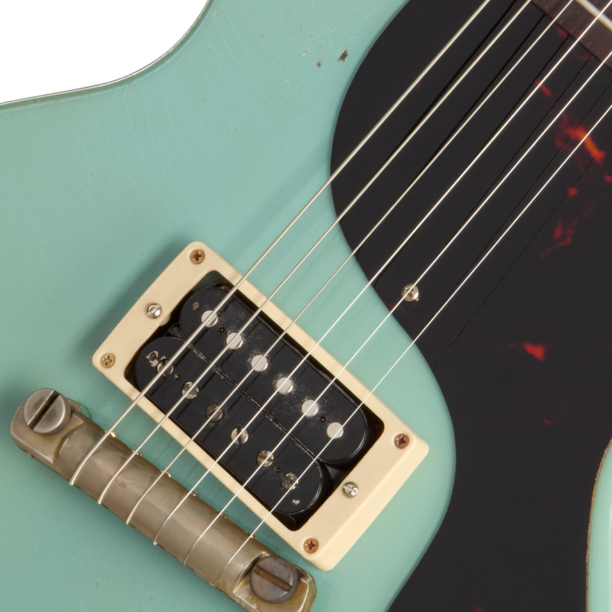 Gibson Custom 1958 Les Paul Junior Reissue, Heavy Aged, Maui Blue Electric Guitar Gibson Custom