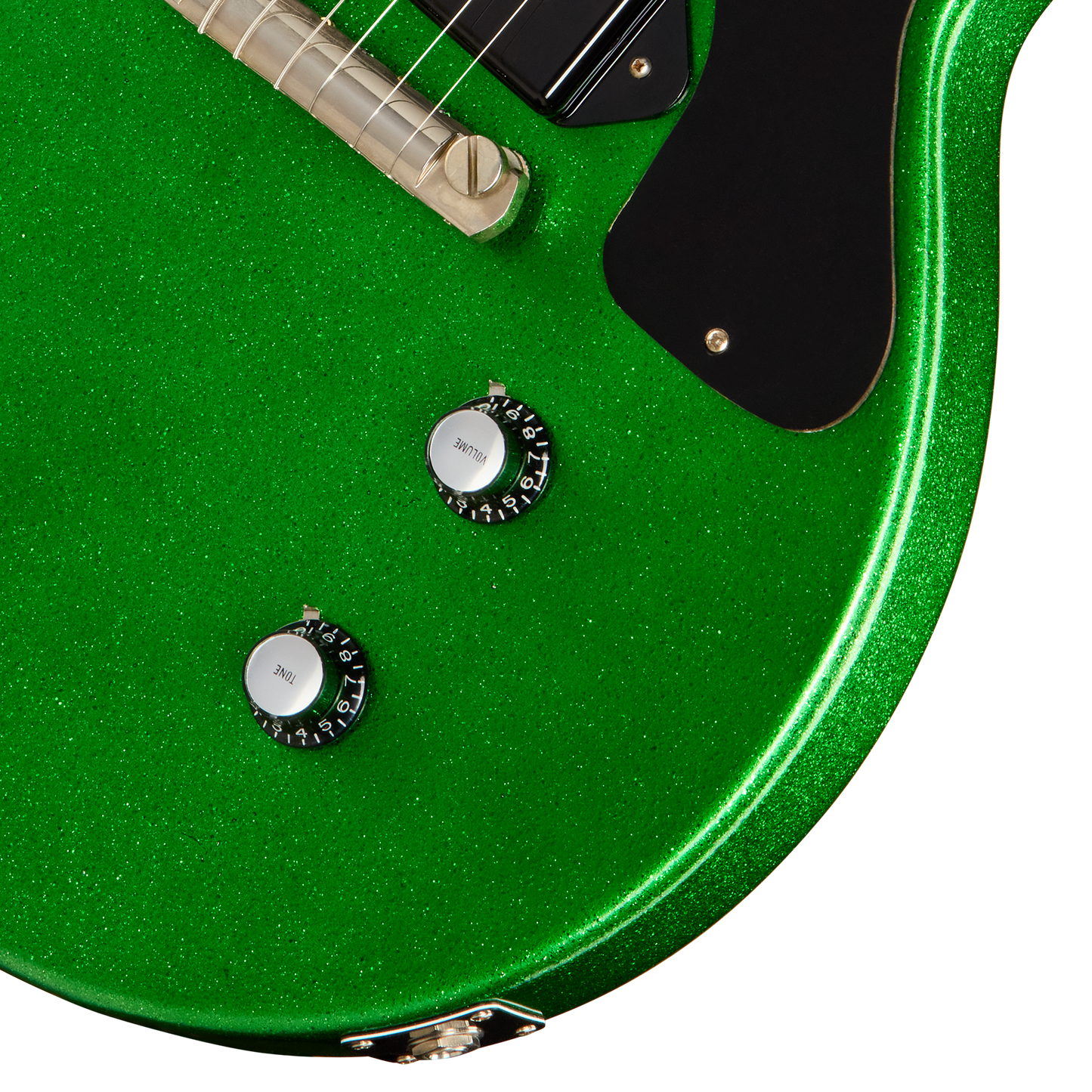Gibson Custom 1960 Les Paul Junior Double Cut Reissue, VOS, Green Sparkle Electric Guitar Gibson Custom