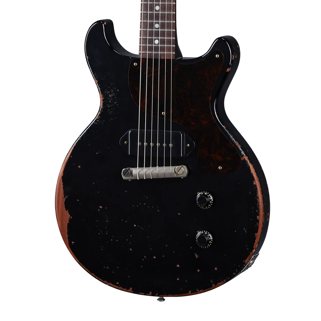 Gibson Custom 1960 Les Paul Junior Double Cut Reissue, Ultra Heavy Aged, Ebony Electric Guitar Gibson Custom