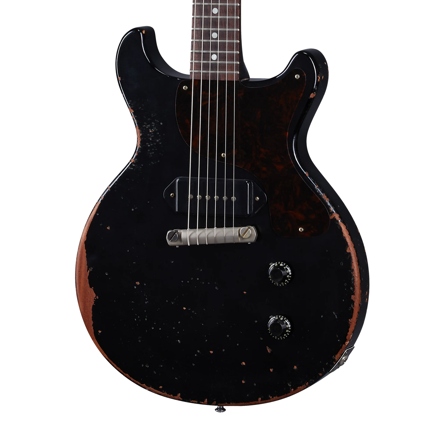 Gibson Custom 1960 Les Paul Junior Double Cut Reissue, Ultra Heavy Aged, Ebony Electric Guitar Gibson Custom