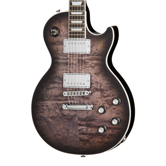 Gibson Mark Morton Les Paul Modern Quilt, Translucent Ebony Burst Satin Electric Guitar Gibson