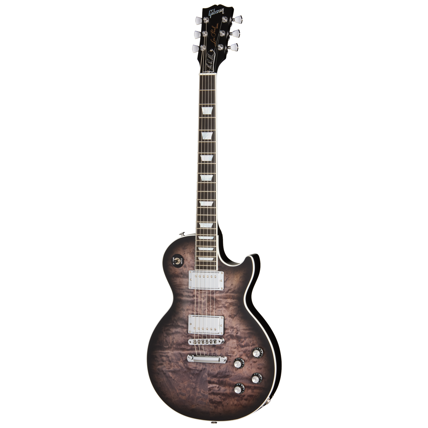 Gibson Mark Morton Les Paul Modern Quilt, Translucent Ebony Burst Satin Electric Guitar Gibson