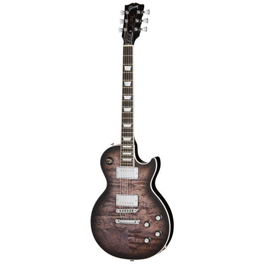 Gibson Mark Morton Les Paul Modern Quilt, Translucent Ebony Burst Satin Electric Guitar Gibson