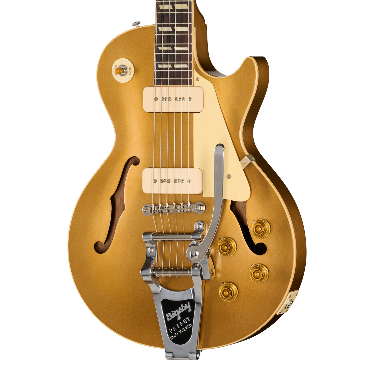 Gibson Custom 1956 Les Paul Standard Reissue with Bigsby, VOS, All Double Gold Electric Guitar Gibson Custom