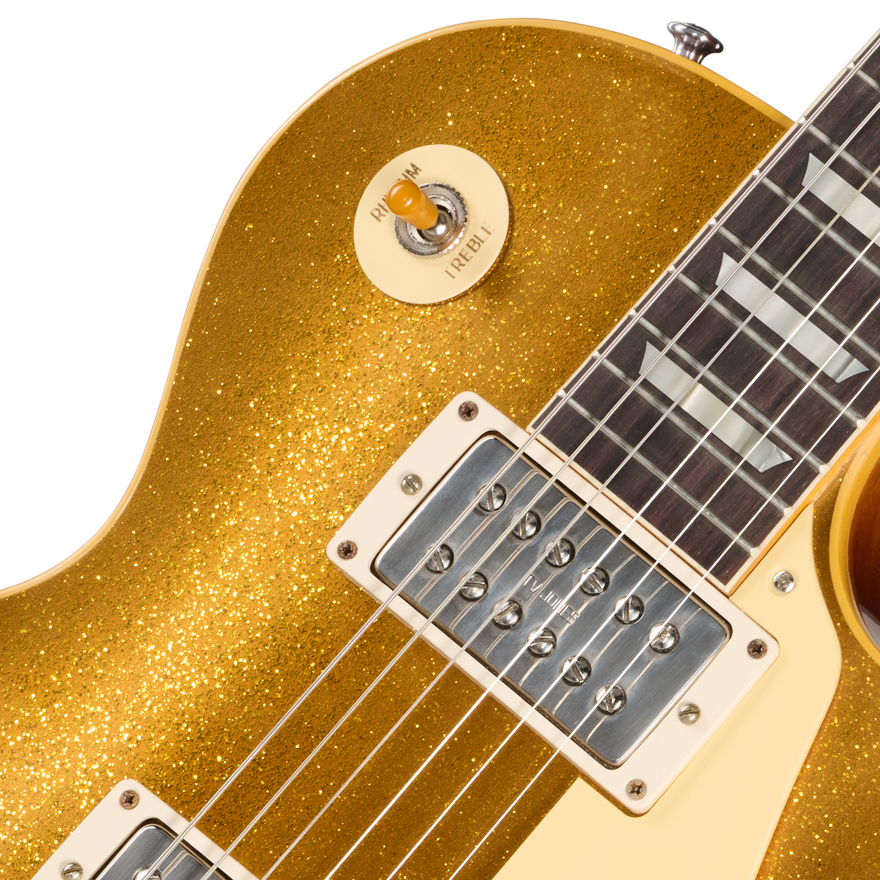 Gibson Custom LE 1957 Les Paul Reissue with TV Jones Powertron, VOS, Gold Sparkle Top Electric Guitar Gibson Custom