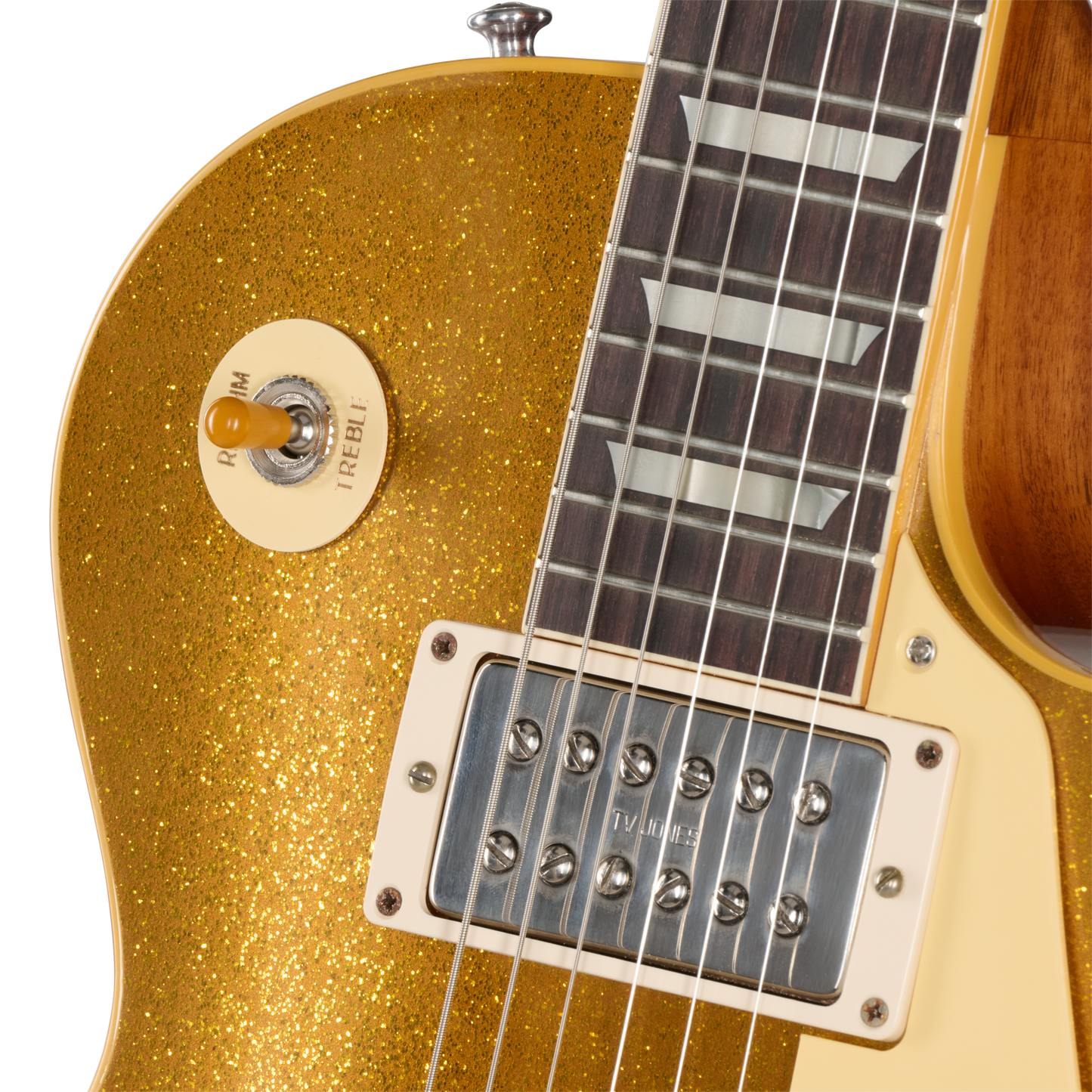 Gibson Custom LE 1957 Les Paul Reissue with TV Jones Powertron, VOS, Gold Sparkle Top Electric Guitar Gibson Custom