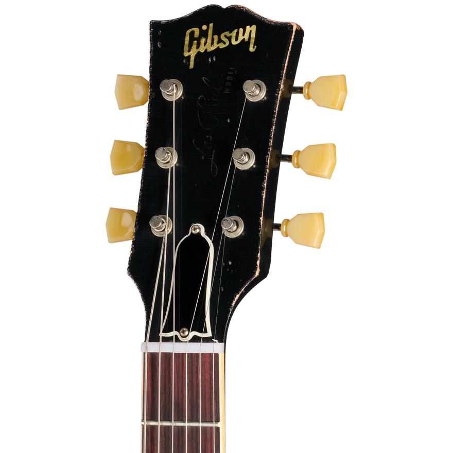 Gibson Custom 1957 Les Paul Standard Reissue, Ultra Heavy Aged, Ebony Over Goldtop Electric Guitar Gibson Custom
