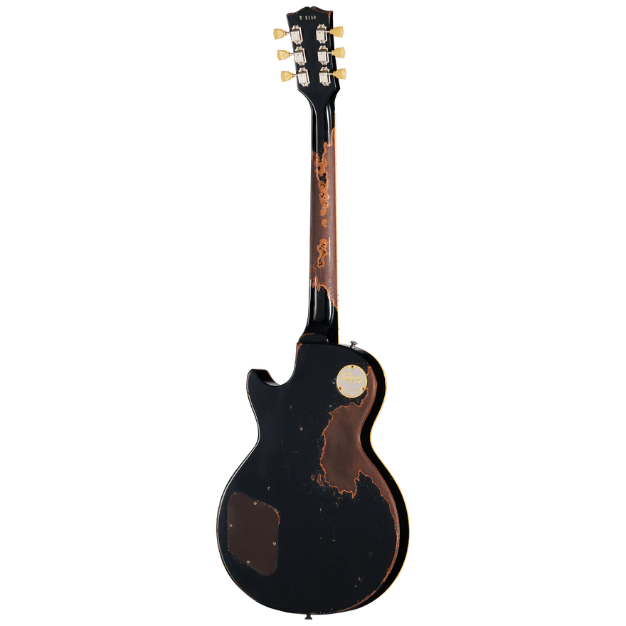 Gibson Custom 1957 Les Paul Standard Reissue, Ultra Heavy Aged, Ebony Over Goldtop Electric Guitar Gibson Custom