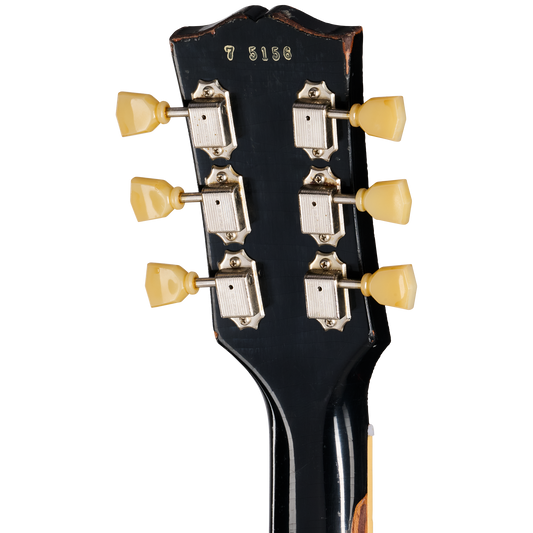 Gibson Custom 1957 Les Paul Standard Reissue, Ultra Heavy Aged, Ebony Over Goldtop Electric Guitar Gibson Custom