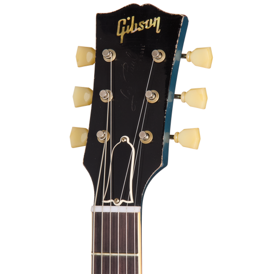 Gibson Custom 1957 Les Paul Standard Reissue, Ultra Heavy Aged, Pelham Blue Over Goldtop Electric Guitar Gibson Custom