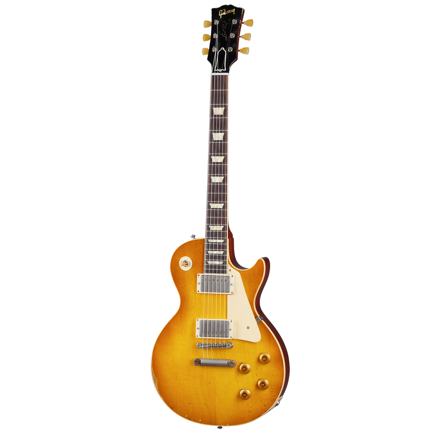 Gibson Custom 1958 Les Paul Standard Reissue, Heavy Aged, Lemon Burst Electric Guitar Gibson Custom