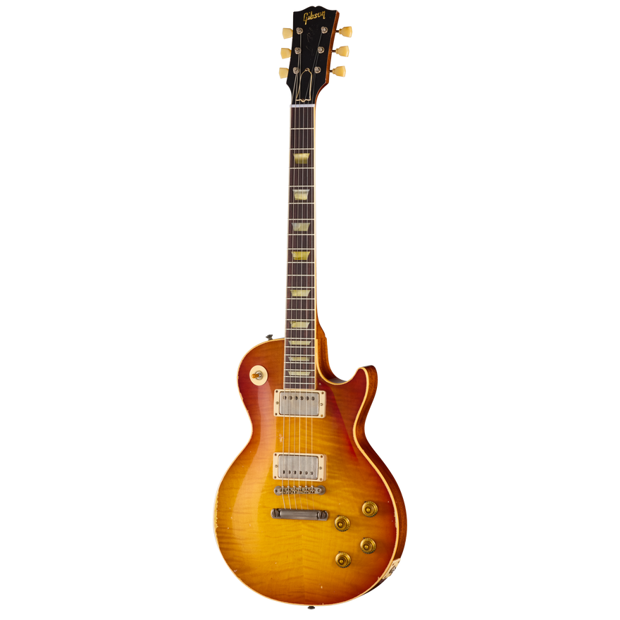 Gibson Custom LE 1959 Les Paul Standard Reissue, Heavy Aged, Molten Amber Burst Electric Guitar Gibson Custom