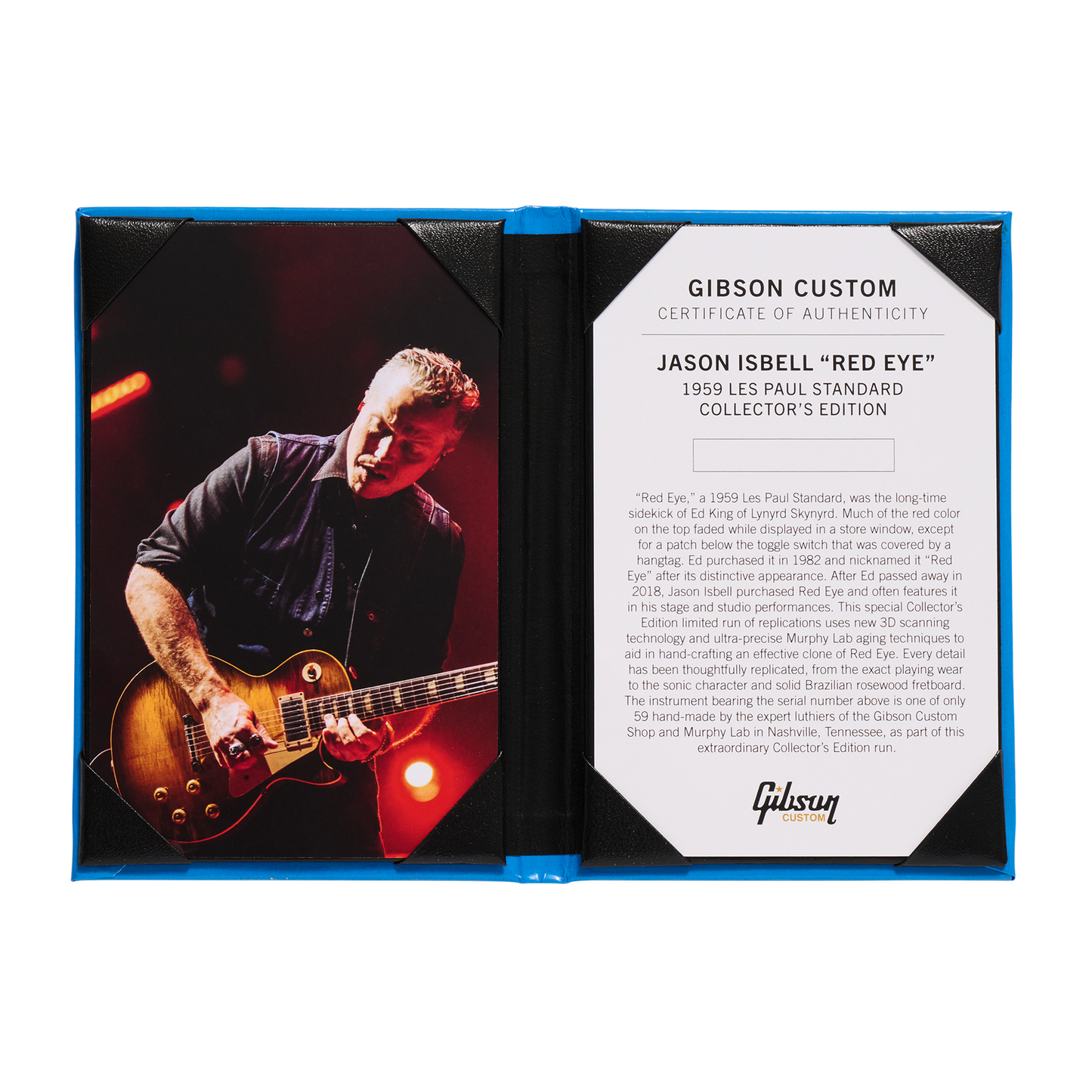 Gibson Custom Jason Isbell "Red Eye" 1959 Les Paul Standard Collector's Edition, Red Eye Burst Electric Guitar Gibson Custom